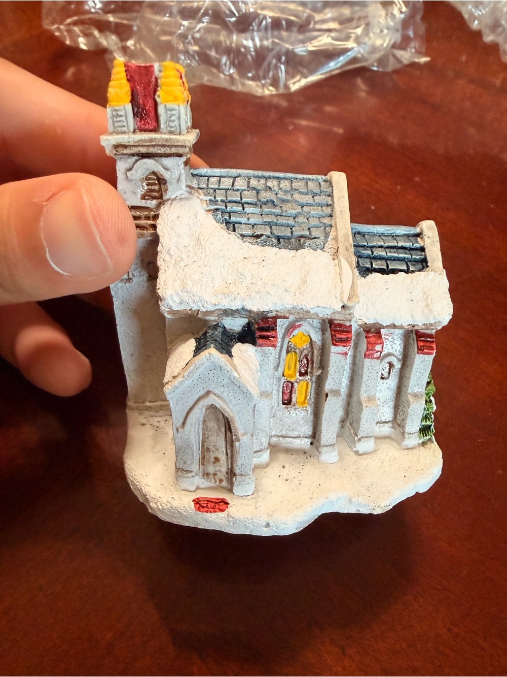 Winter Snow Town Church Holiday Figurine